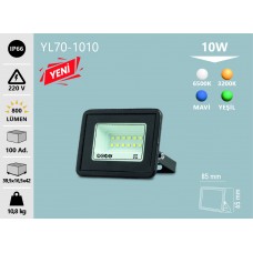 10W ULTRA SLİM LED PROJEKTÖR 6500K BEYAZ GÜNIŞIĞI YEŞİL  MAVİ